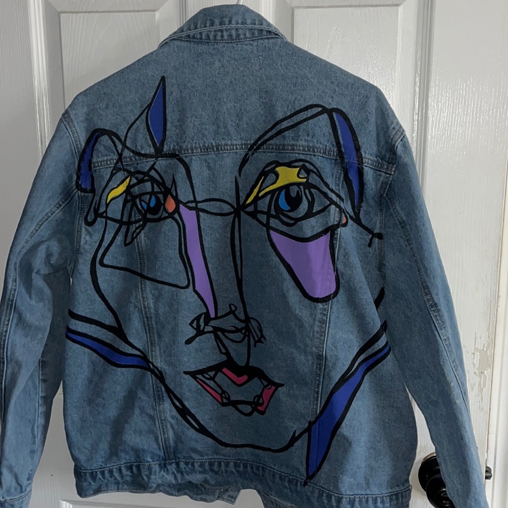 Line Work color face Jacket- StreetWear NEVER worn